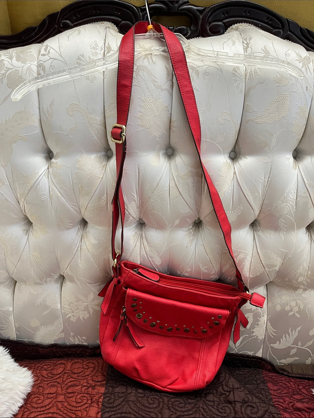 Jessica Simpson Red Studded Crossbody Bag